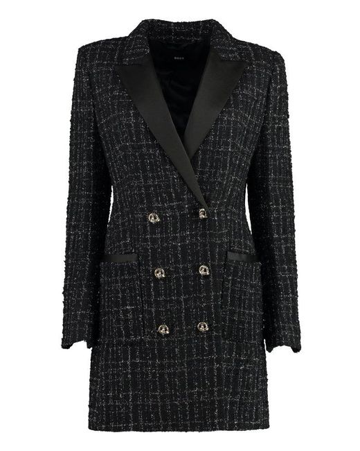 Boss Black Mini Dress Acrylic, Recycled Cotton, Synthetic Fibers, Wool, Metallic Fiber