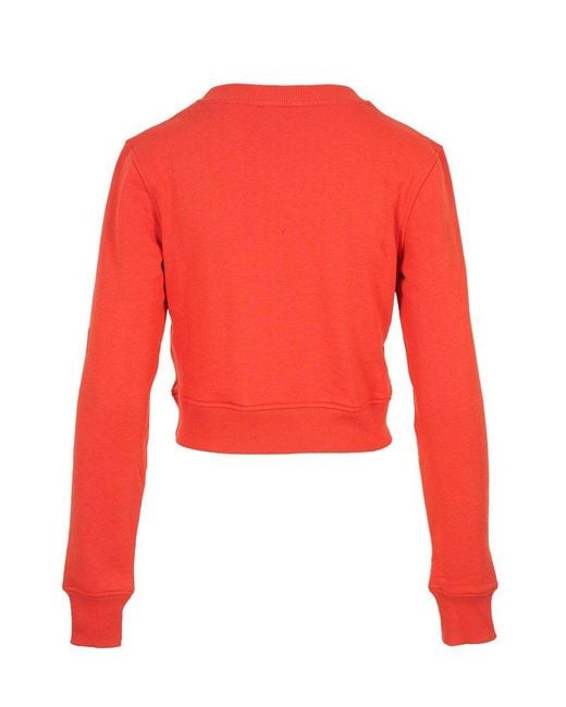 DIESEL Red F-slimmy-od Cropped Sweatshirt