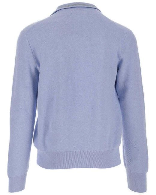 Polo Ralph Lauren Blue Cotton Knit Pullover With Logo for men