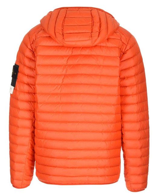 Stone Island Orange Packable Hooded Jacket for men