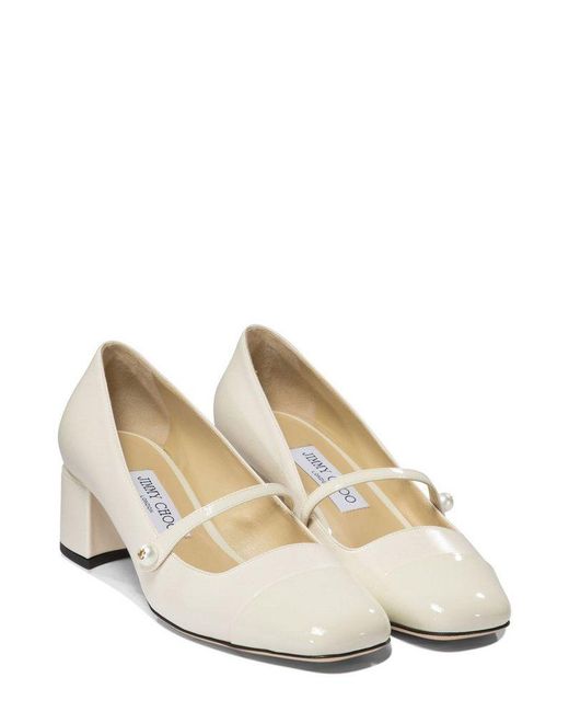 Jimmy Choo Natural Elisa 45 Square-Toe Pumps