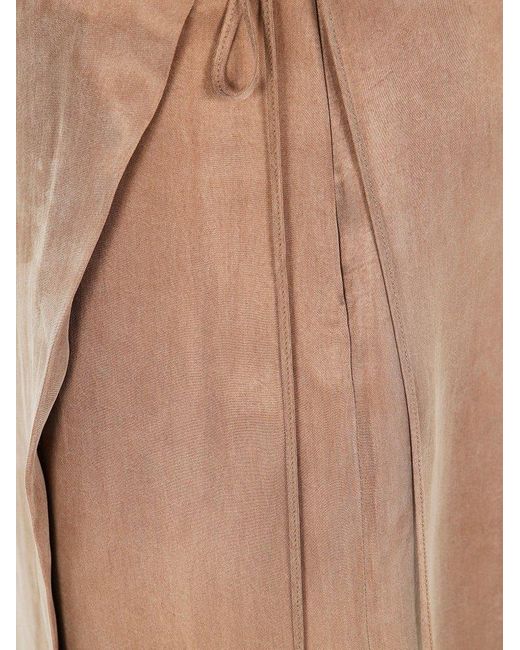 Blumarine Natural Wrap Midi Skirt