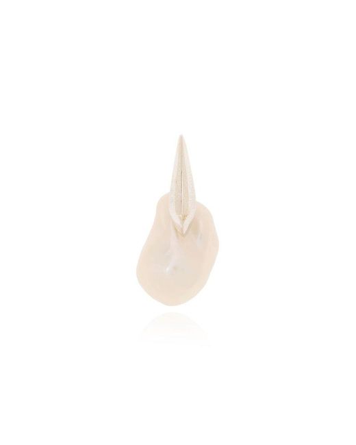 Bottega Veneta White Single Pearl Earring for men