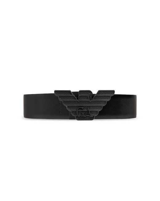 Emporio Armani Black Belt With Logo, for men