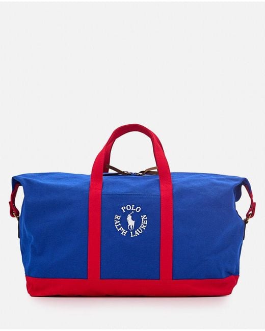 Polo Ralph Lauren Blue Logo Embroidered Zipped Duffle Bag for men