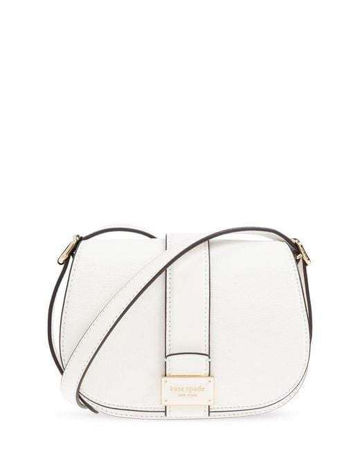Kate Spade White Logo Engraved Shoulder Bag