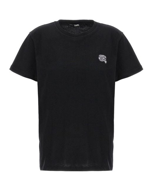 Karl Lagerfeld Black Ikonik 2,0 Glitter T-shirt