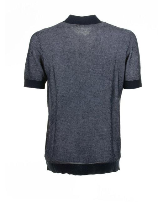 Paolo Pecora Blue Short Sleeved Polo Shirt for men