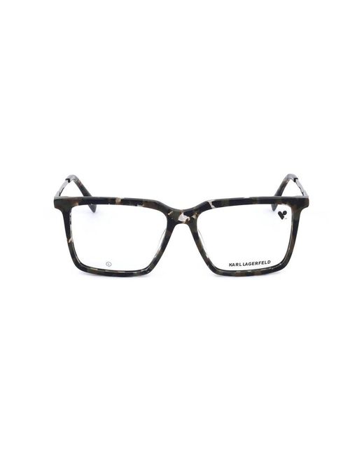 Karl Lagerfeld Black Square Frame Glasses for men