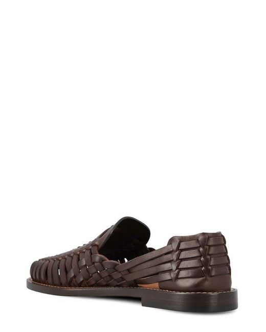 Brunello Cucinelli Brown Woven Slip-on Loafers for men