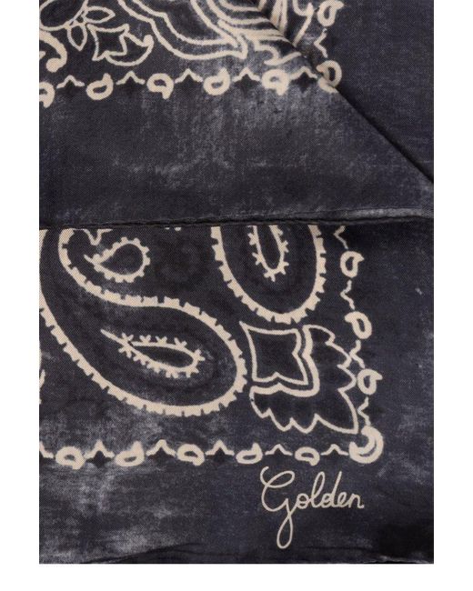 Golden Goose Deluxe Brand Black Paisley Printed Scarf