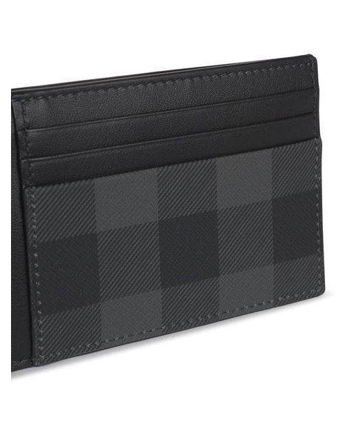 Burberry Logo Embossed Money-clip Cardholder in Black for Men | Lyst