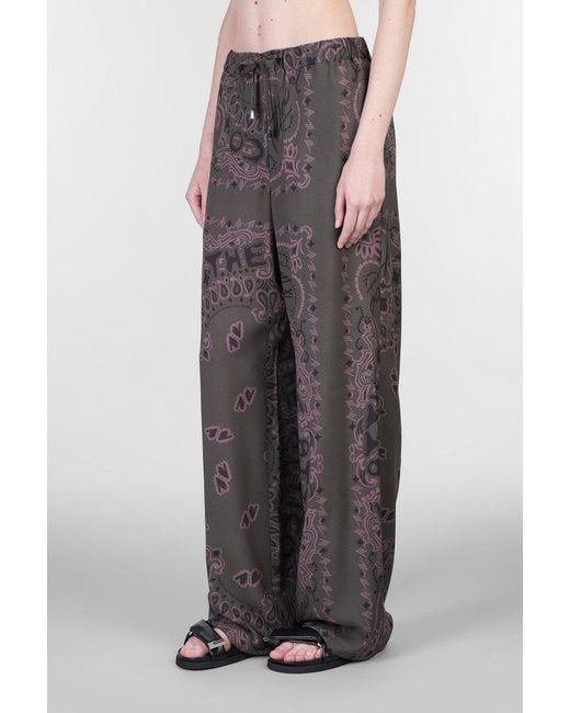 The Attico Gray Paisley Printed Drawstring Pants