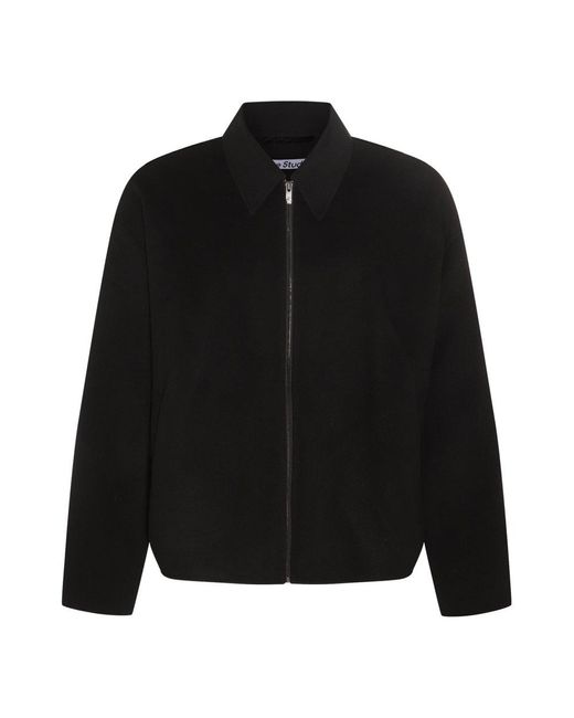 Acne Studios Zipup Collared Jacket in Black for Men Lyst