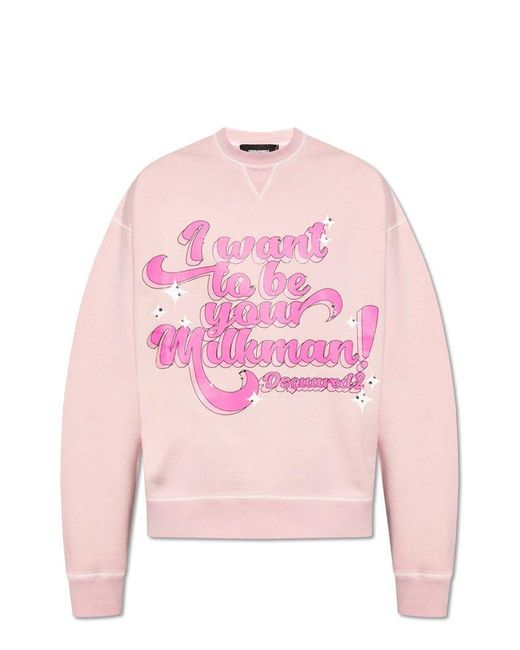 DSquared² Pink Sweatshirt With Logo, for men