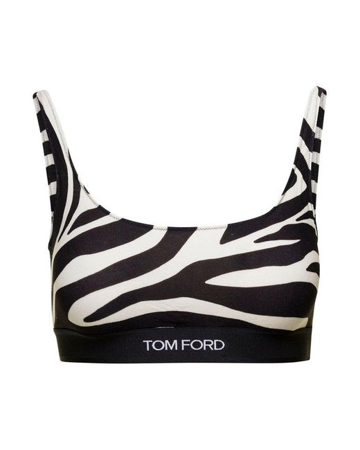 Tom Ford Black Optical Zebra Printed Signature Bralette