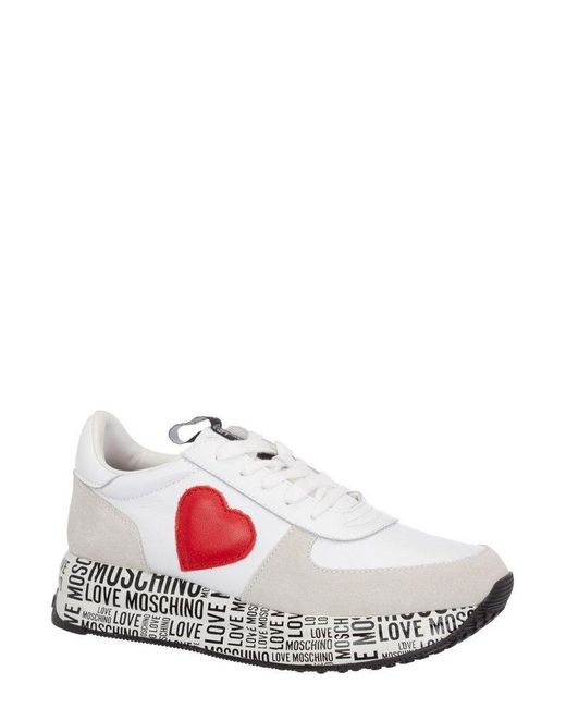 moschino logo leather platform sneakers