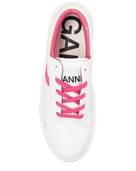 Ganni White Sneakers With Logo