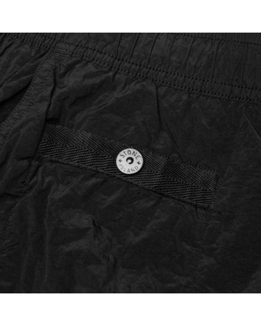 Stone Island Black Compass Patch Drawstring Swim Shorts for men