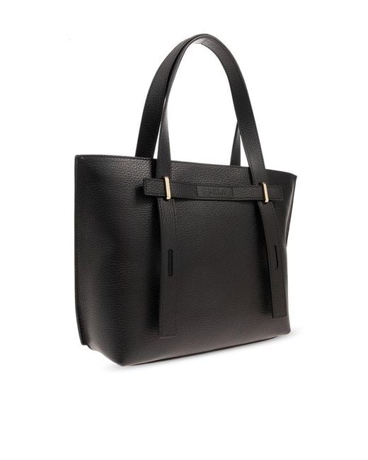 Furla Black 'giove Small' Shopper Bag With Logo,