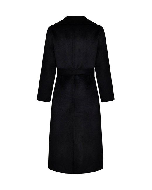 Kaos Black Double Breasted Belted Coat