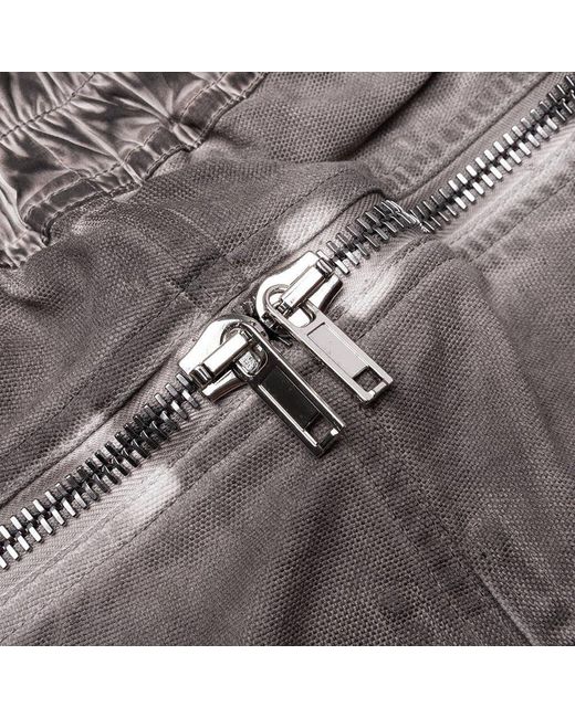 Rick Owens Gray Frayed-Hem Drawstring Shorts for men