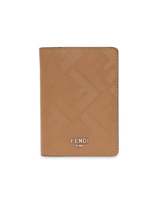 Fendi Natural Bifold Card Holder, for men
