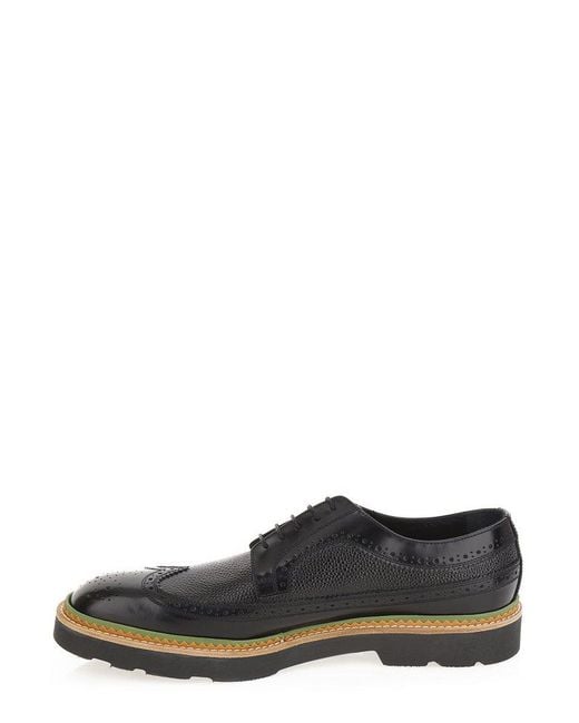 Paul Smith Gray Perforated Lace-Up Brogues for men