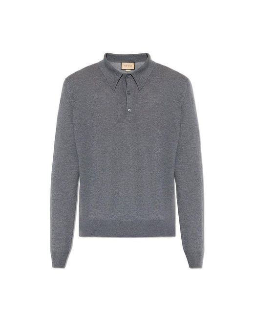 Gucci Gray Polo Sweater, for men