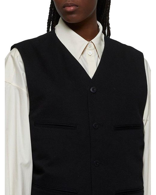 Lemaire Black Button-Up Vest for men