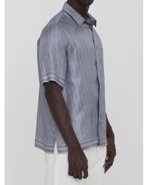 Dior Gray Oblique Pixel Short-sleeved Shirt for men