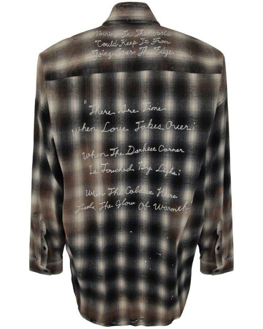 Maison Mihara Yasuhiro Black Vintage-Like Check Shirts for men