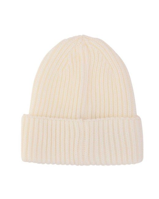 white beanie with brim