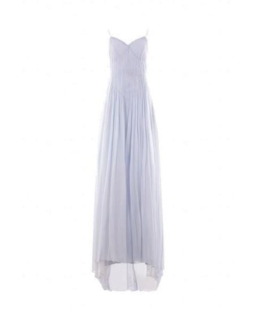 Ermanno Scervino White Semi-sheer Pleated Maxi Dress