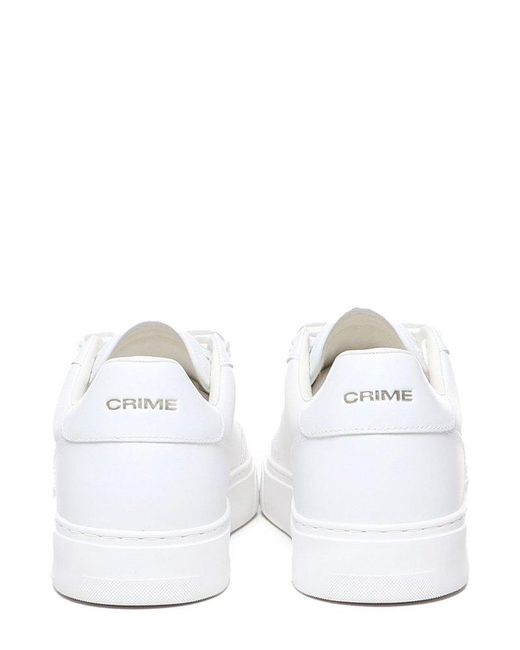 Crime London White Eclipse Lace-Up Sneakers for men