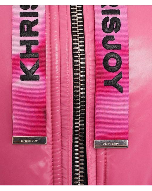 Khrisjoy Pink Hooded Zip-up Puffer Jacket
