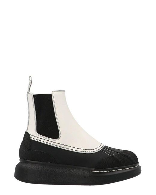 Alexander McQueen Hybrid Duck Round Toe Boots in Black | Lyst