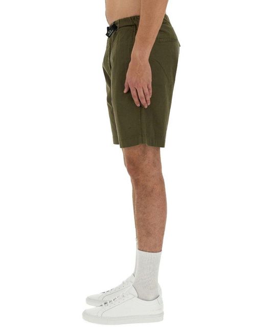 Woolrich Green Belted-waist Bermuda Shorts for men