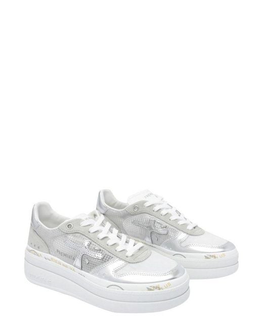Premiata White Micol Lace-Up Sneakers