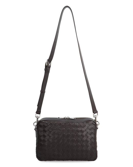 Bottega Veneta Black Medium Intrecciato Shoulder Bag for men
