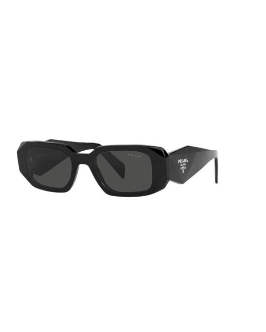 Prada Black Pr 27zs Branded-arm Rectangle-frame Acetate Sunglasses