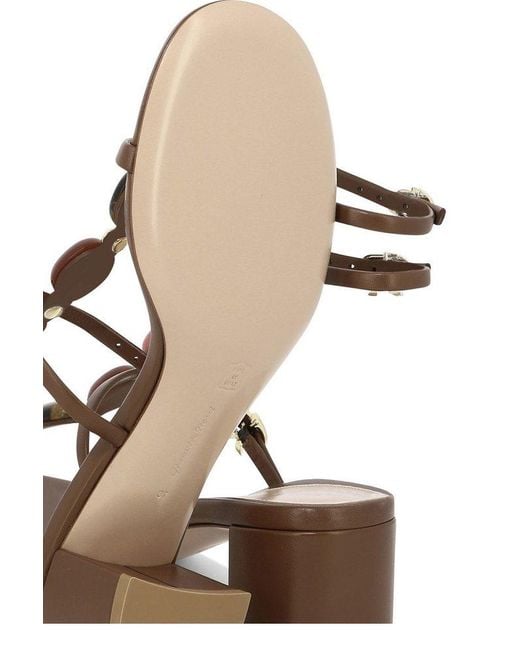 Gianvito Rossi Brown Shanti Embellished Sandals
