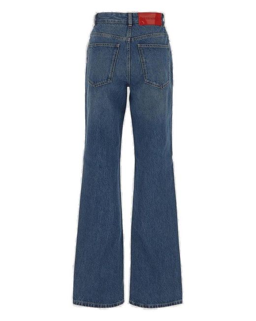 Chloé Logo Patch Flared Jeans in Blue | Lyst UK
