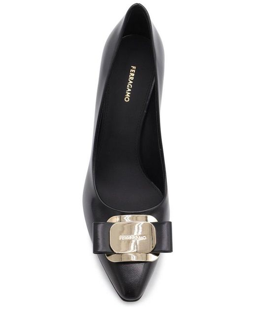 Ferragamo New Vara Slip on Pumps in Black Lyst UK