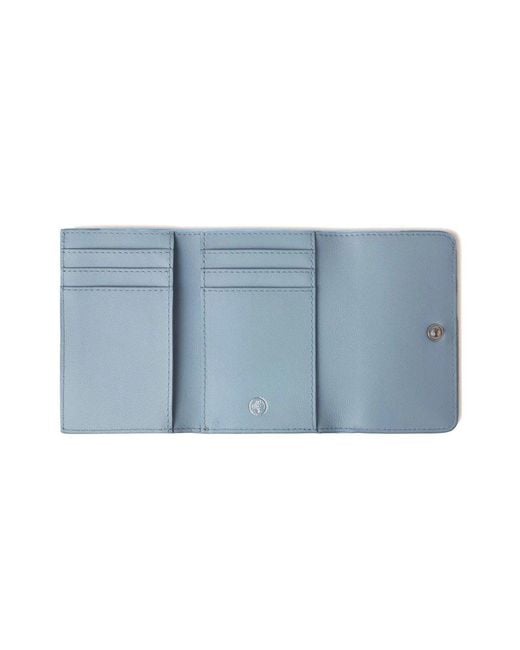Mulberry Blue Logo Printed Continental Trifold Wallet