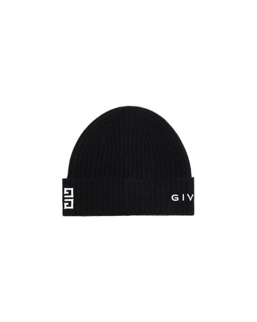 Givenchy Black Logo Embroidered Knit Beanie