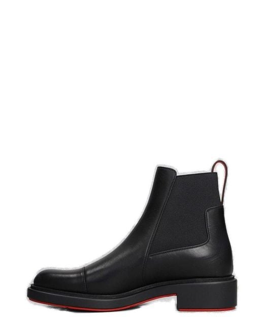 Christian Louboutin Black Urbino Chelsea Boots for men