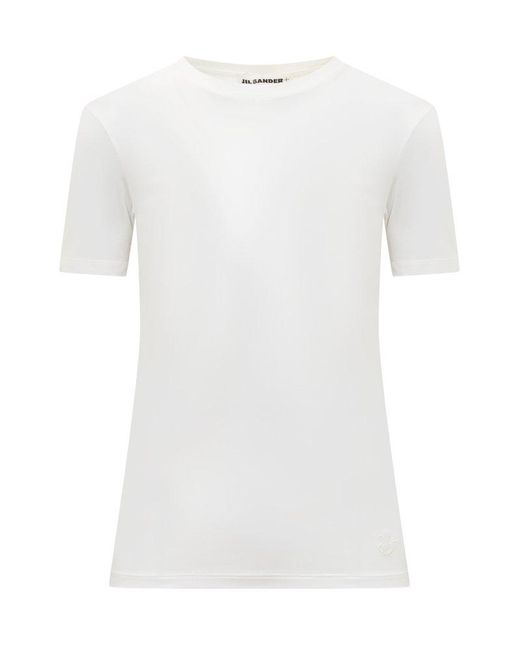 Jil Sander White + Crewneck T-shirt