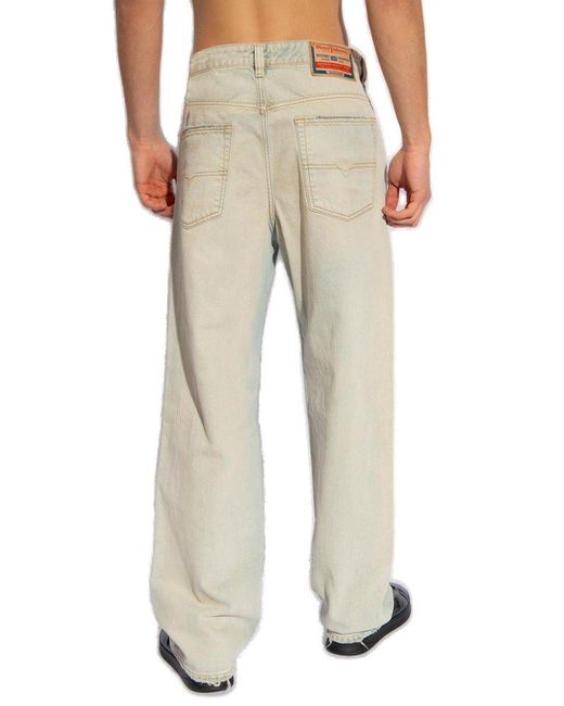 DIESEL White 2001 D-macro Straight-leg Distressed Jeans for men