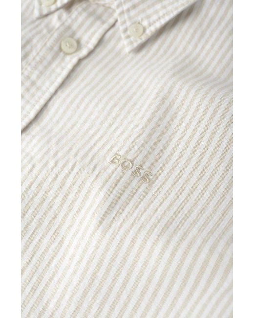 Boss Natural Striped Button-up Shirt for men
